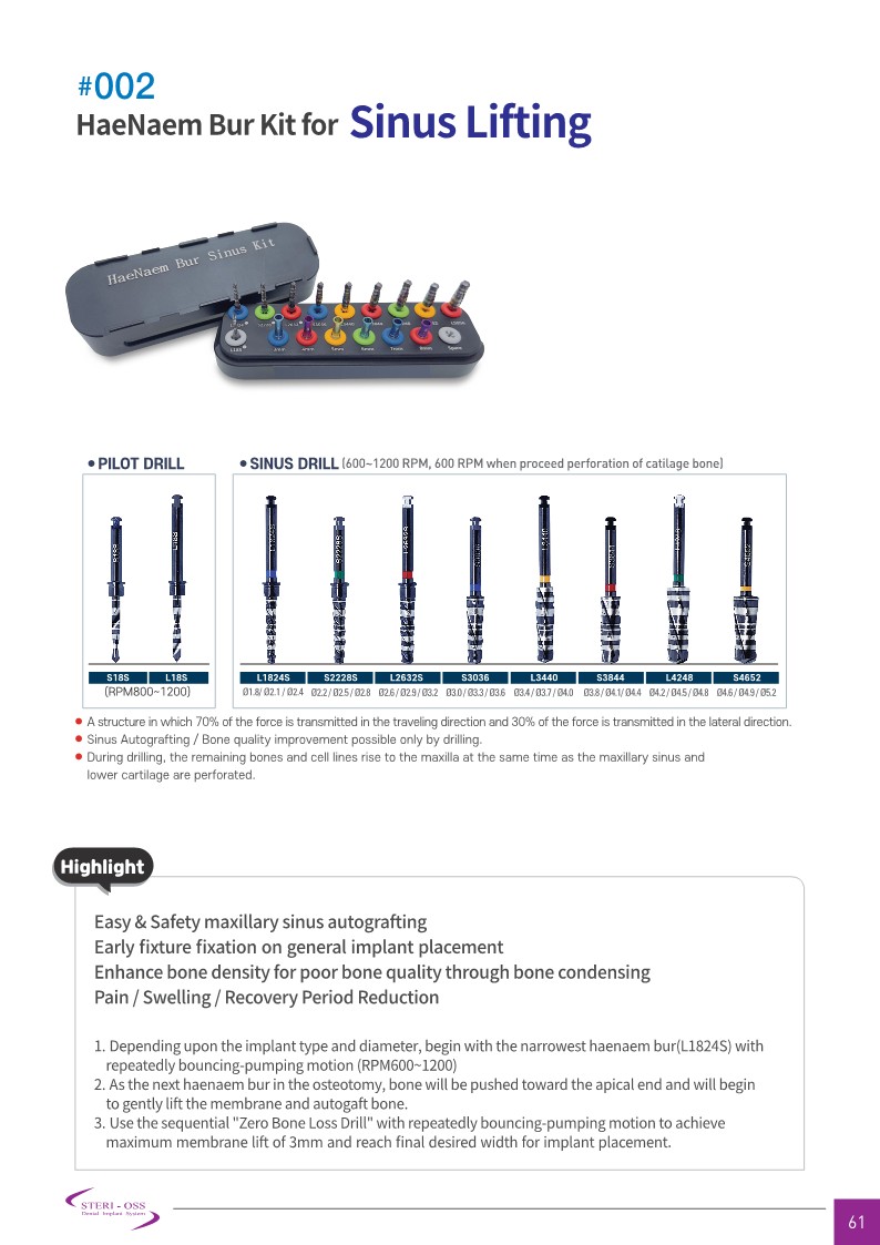 HaeNaem Bur Kit for Sinus Lifting